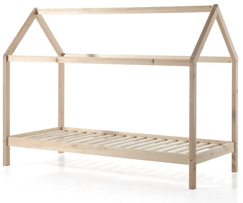 Set DALLAS culoare lemn natural format dintr-un Pat copii Vipack (90 x 200 cm) și un sertar.