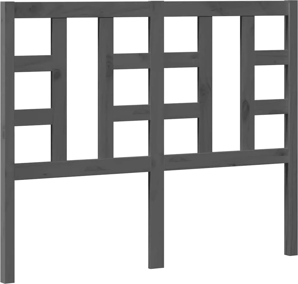 vidaXL Tăblie de pat, gri, 126x4x100 cm, lemn masiv de pin