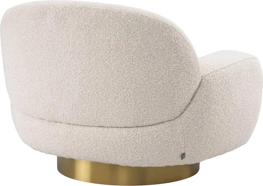 Fotoliu pivotant design elegant LUX Udine, boucle crem 116333 HZ