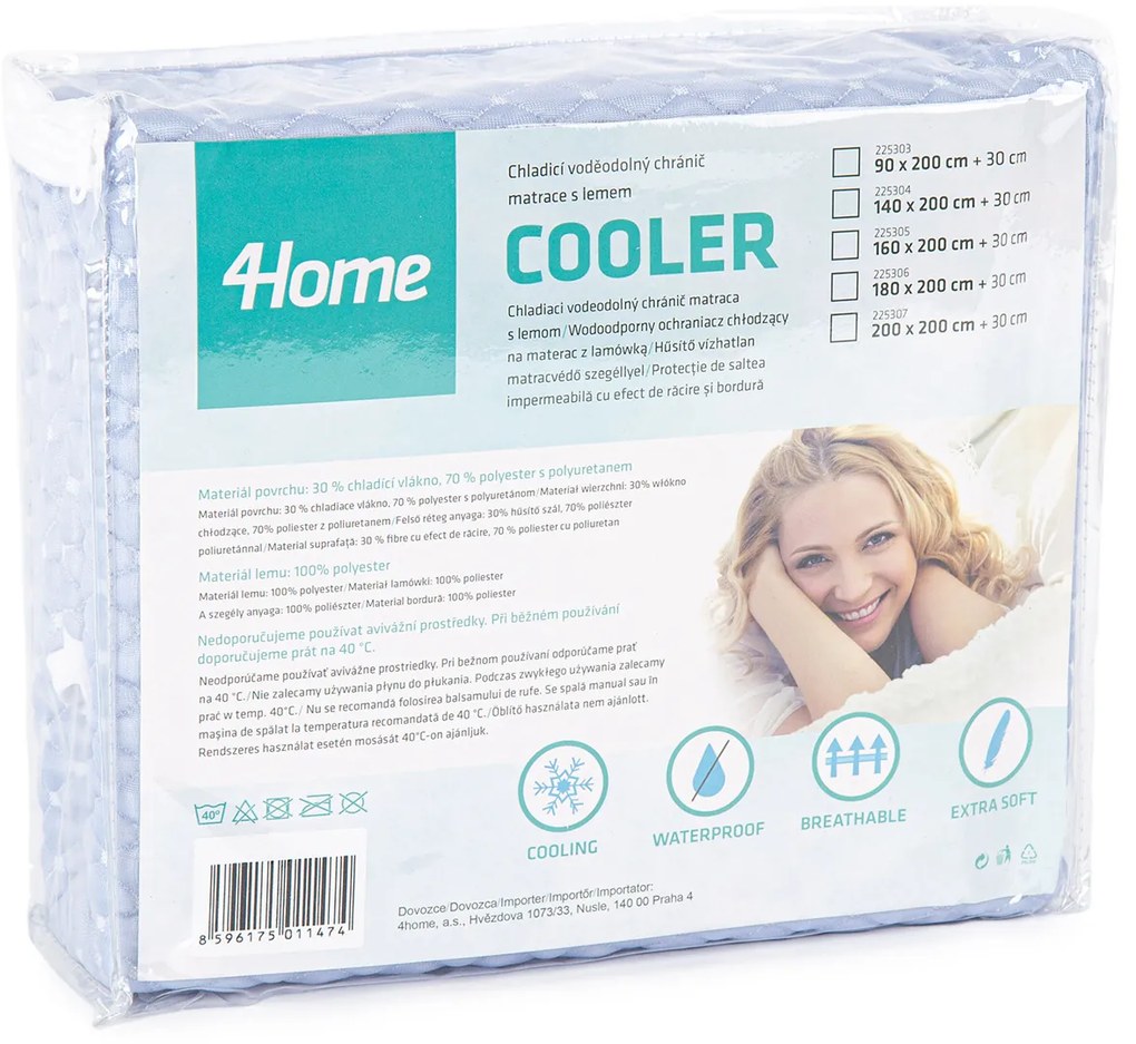 Protecție impermeabilă pentru saltea 4Home cubordură Cooler, 180 x 200 cm + 30 cm, 180 x 200 cm