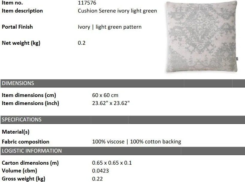 Perna decorativa design LUX Serene 60x60cm