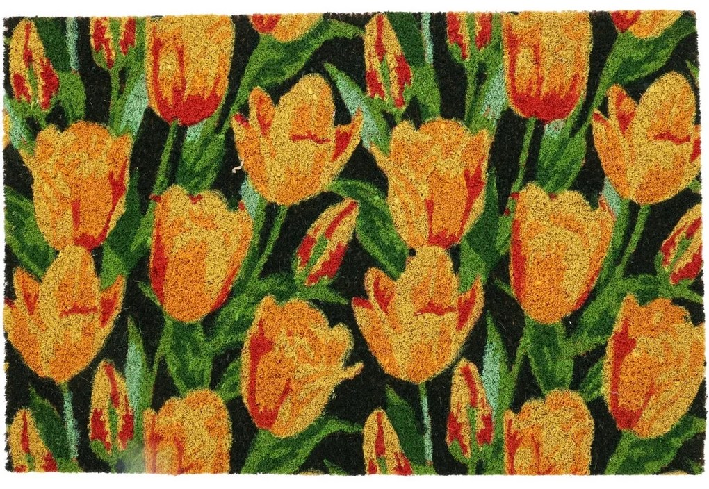 Covoraș cocos Orange tulips, 39 x 59 cm