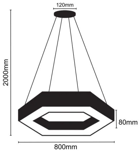 Lustră LED pe cablu LED/40W/230V 4000K d. 80 cm