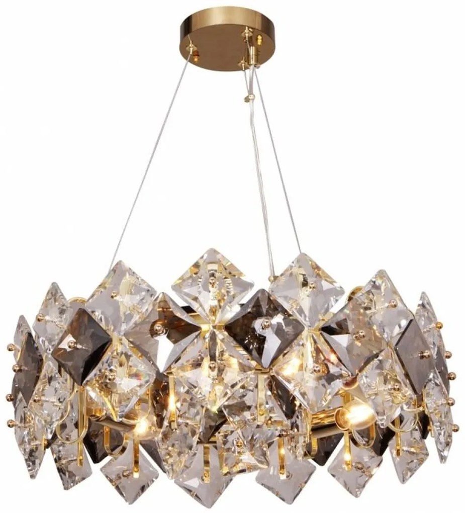 Zuma Line Tiara lampă suspendată 6x40 W transparent-fumuriu-auriu 9864-500