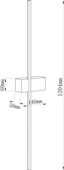 Aplica de perete LED AISHA, 20 W, 230 V, 4000 K, 120 cm, auriu