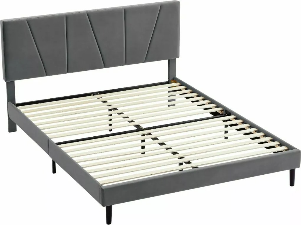 Pat tapitat SAVANA VELVET 120x200 cm gri