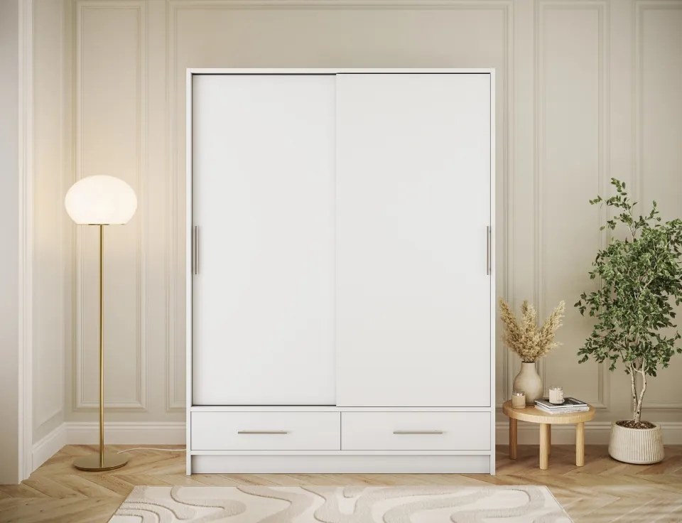 Dulap cu uși glisante Estantte II, 150x60x200 cm – Alb