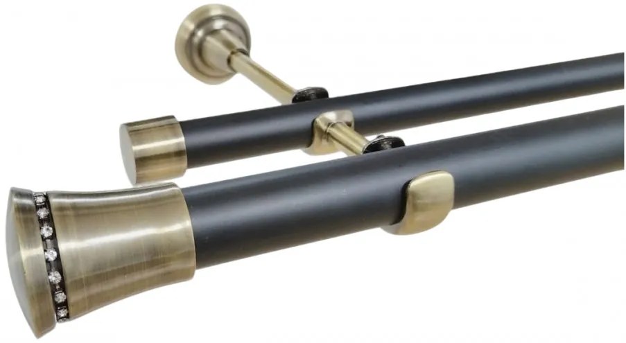 Galerie dubla fara inele BOSTON - 25/19 - negru/aur antic (Alege marime: 320 cm)
