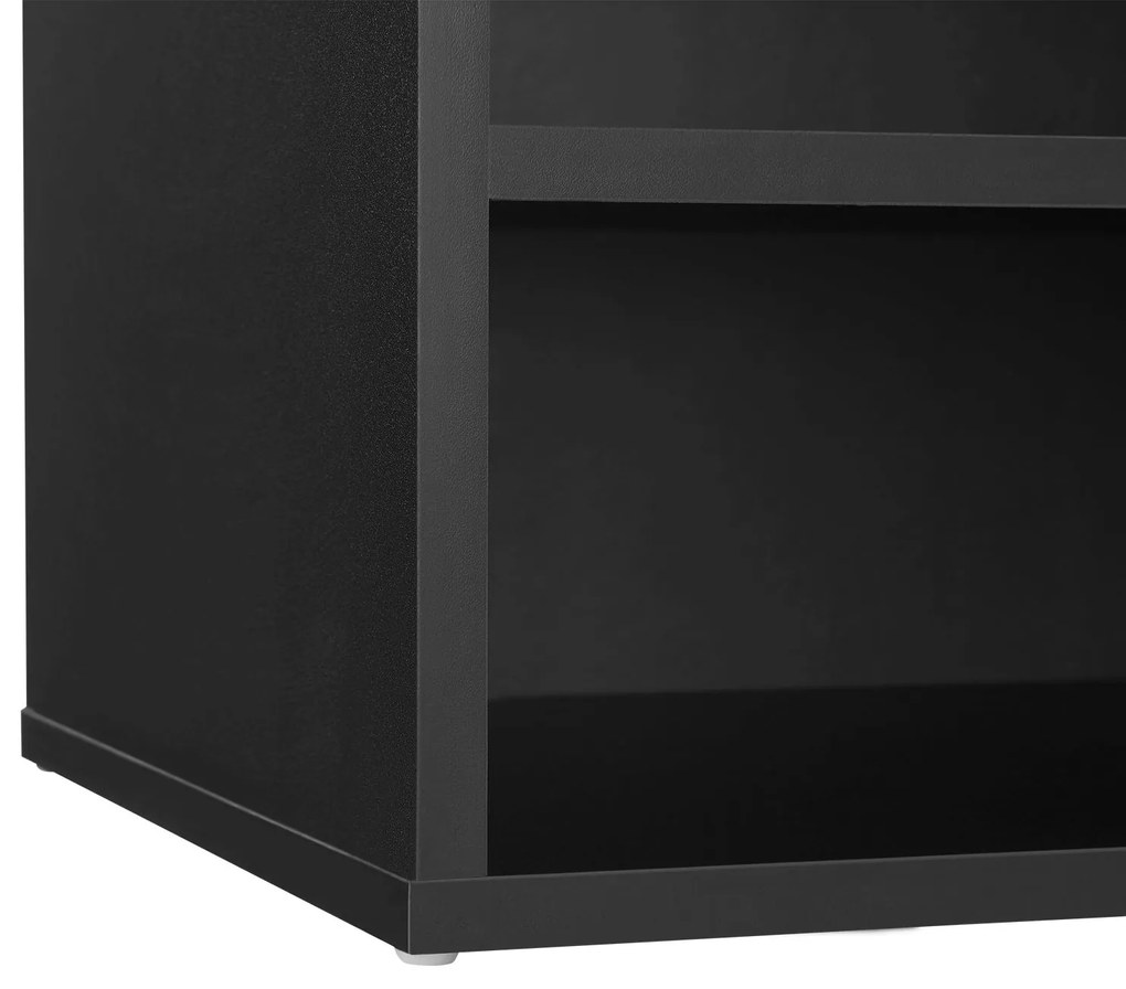 Suport pantofi cu capac rabatabil și șezut căptușit 60 x 30 x 44 cm negru
