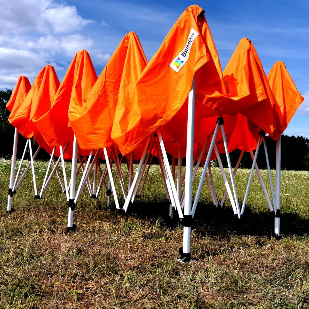 Cortină de petrecere 3x6m cu structură tip foarfecă (3 pereți) - Construcție din oțel și pânză 330g/m² - cu 3 pereți - Portocaliu