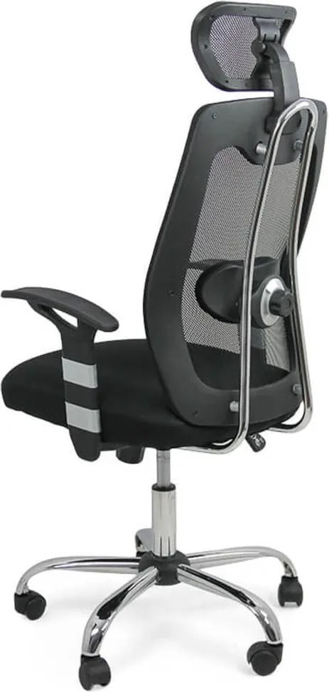 Scaun ergonomic OFF 988 negru, tetieră și suport lombar reglabil