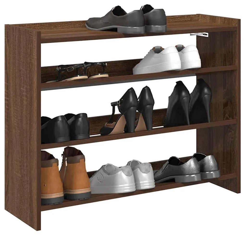 vidaXL Pantofar, Stejar maro, 80x25x62 cm, lemn prelucrat