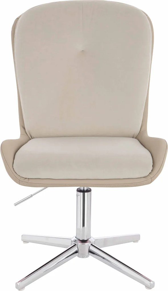 HR690CROSS Scaun Velvet&amp;soft Piele Pu Cremos/Cremos Bază Cromata