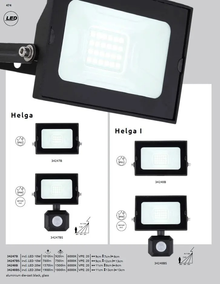 Aplica LED pentru iluminat exterior design modern IP65 Helga negru 11cm