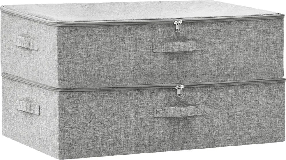 vidaXL Cutii de depozitare 2 buc. gri 70x40x18 cm material textil