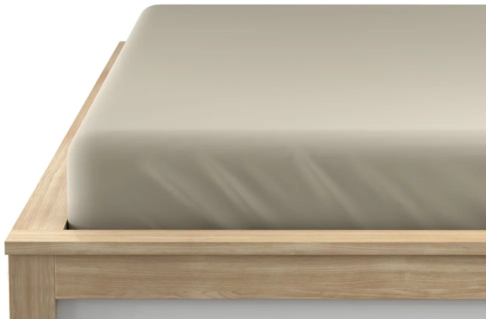 Cearsaf cu elastic din microfibra bej 160 x 200 cm