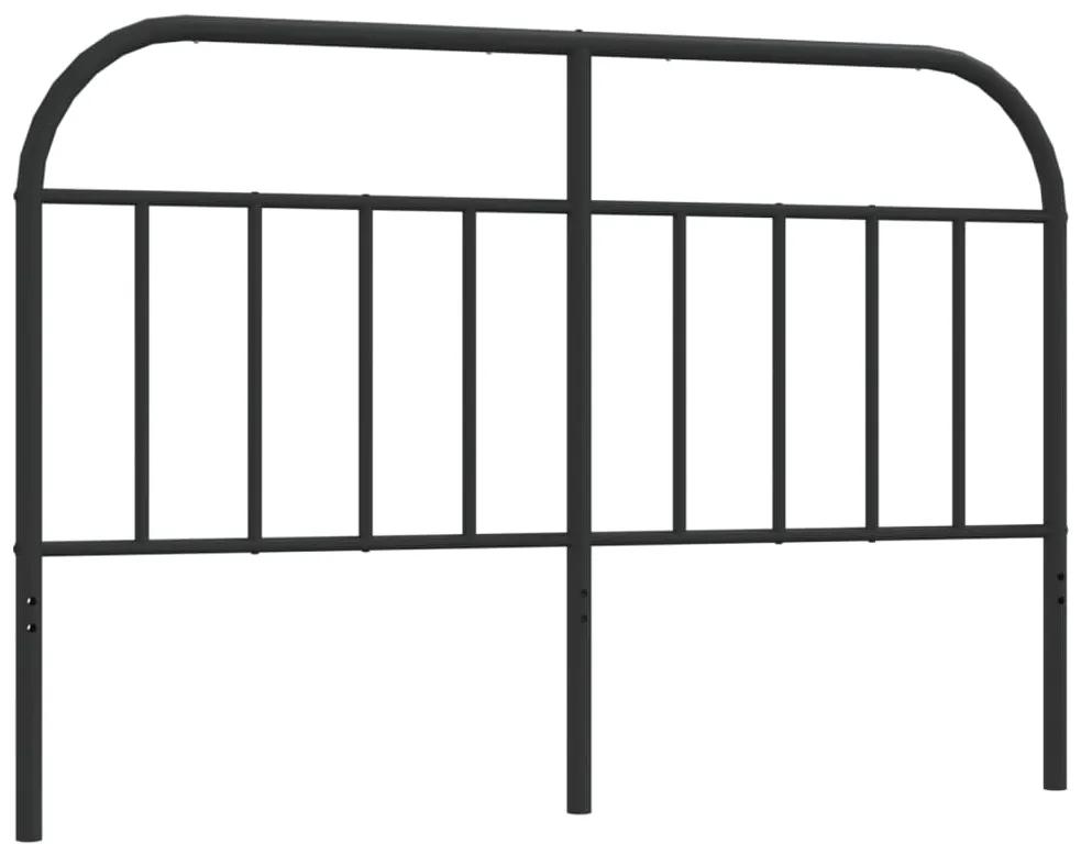 353668 vidaXL Tăblie de pat metalică, negru, 140 cm