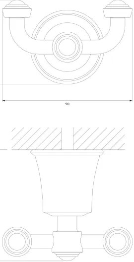 Suport de perete pentru prosoape OMNIRES AL53120CR ART LINE crom lucios