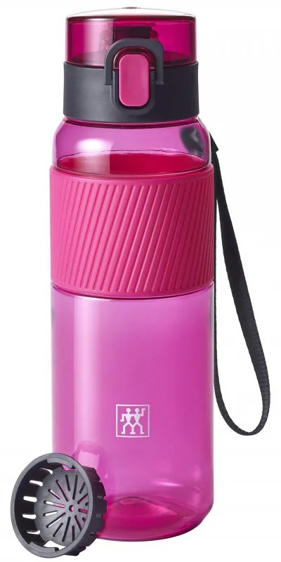 Sticla pentru apa Zwilling 1024180, 680 ml, Tritan, Rezistenta la impact si varsare, Filtru fructe, Fara BPA, Roz