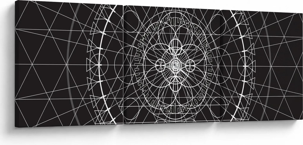 Tablou - Abstracție cu ceas (cu ceas) (90x30 cm)