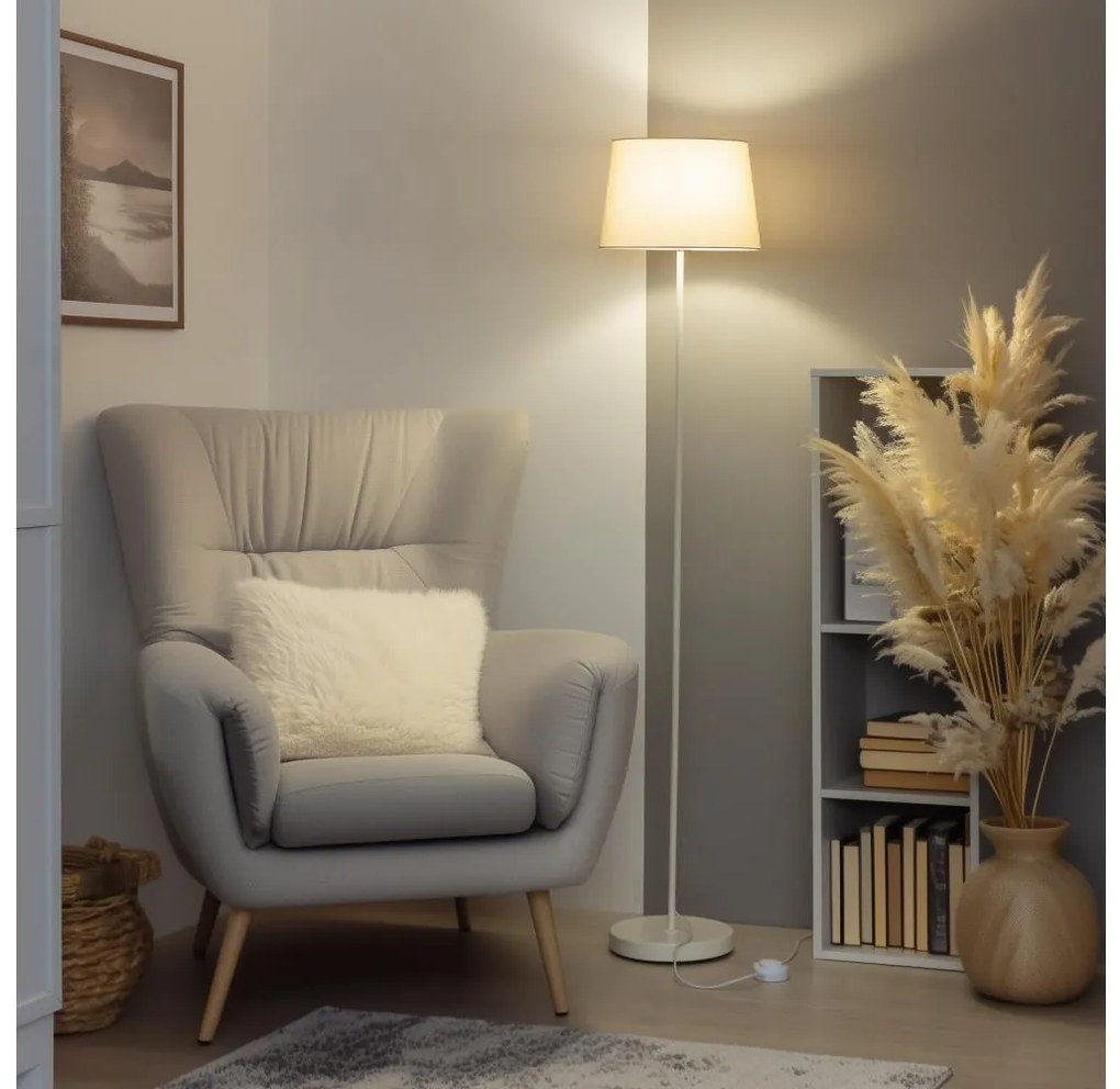 Brilagi - Lampă de podea LED CERIA, 1xE27/40W/230V, Ø 30 cm, bej/alb