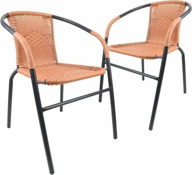 Sada de scaune de grădină stivuibile, în culorile gri/petrec