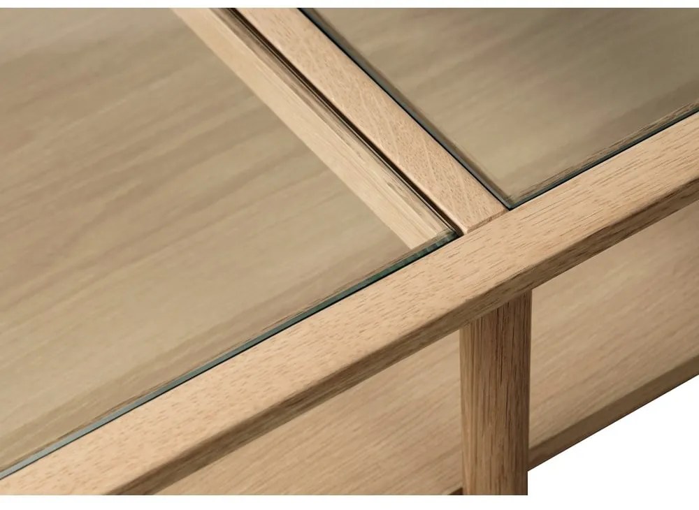 Măsuță de cafea în culoare naturală din sticlă 60x120 cm Elba – Unique Furniture