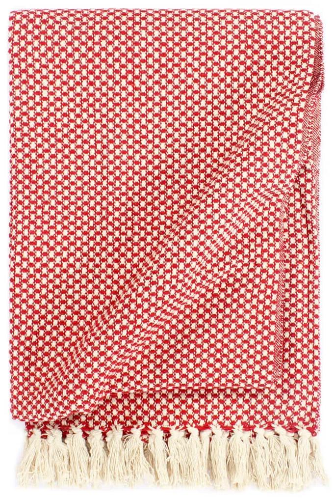 vidaXL Pătură decorativă, roșu, 220 x 250 cm, bumbac