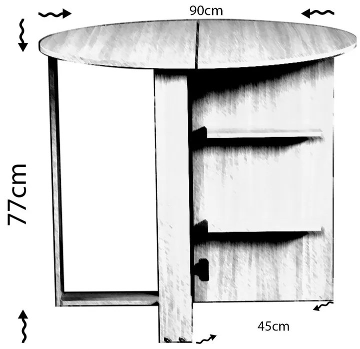 Masa Pliabila Middle - Oak