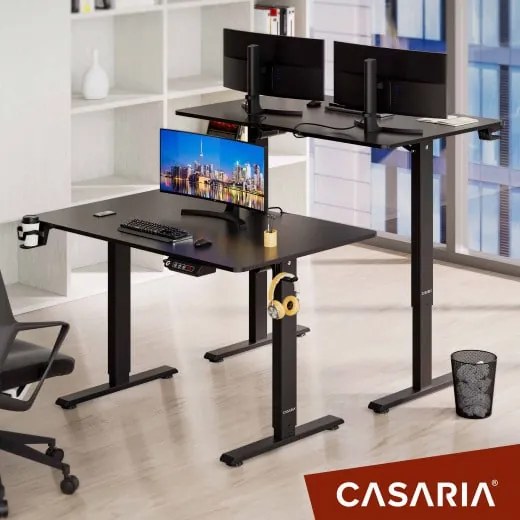 Deuba Birou de birou reglabil pe inaltime negru-110x60x118 cm