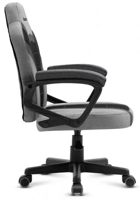 Scaun gaming pentru copii, ergonomic, în negru şi gri