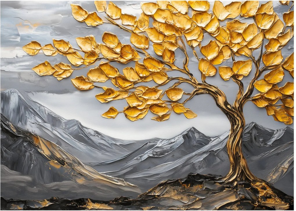 Tablou – Arbore cu frunze aurii (70x50 cm)