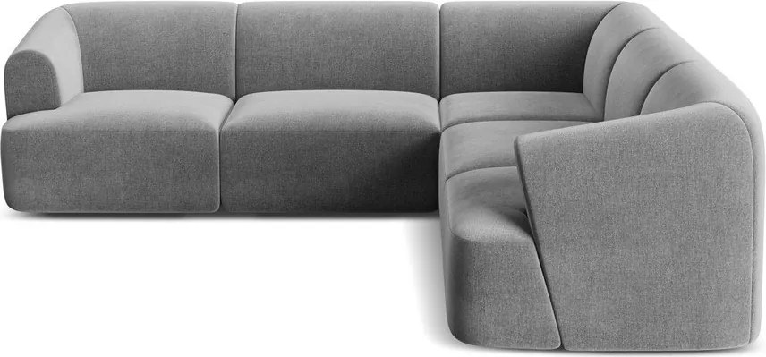 Colțar gri deschis cu tapițerie din catifea Campi – Cosmopolitan Design