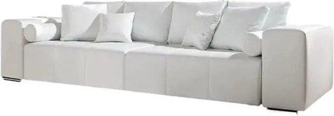 Canapea extensibilă dumonde cu ladă de depozitare si sezut confortabil din spuma high-density, Marbela White XXL 295x100 cm