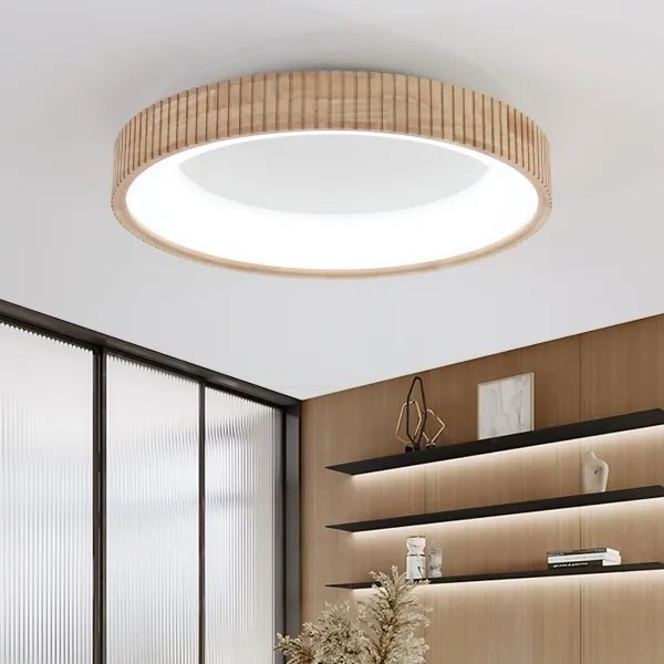 Brilagi - Plafonieră LED FALCON WOOD MODERN, 40W, 230V, Ø 60 cm, cu finisaj lemn