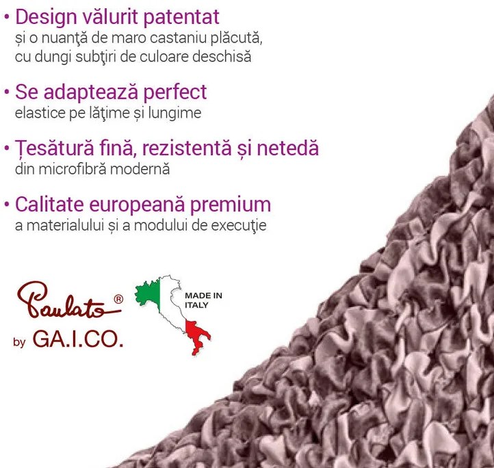 Huse cu două elastice GRAFITI NOU castaniu taburet (40 x 40 x 40 cm)