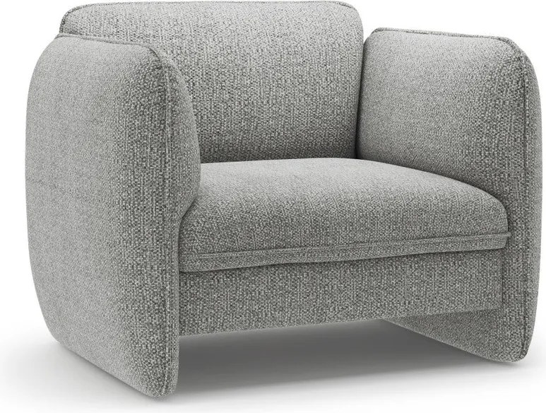 Fotoliu gri deschis cu tapițerie din chenille Georgia – Micadoni