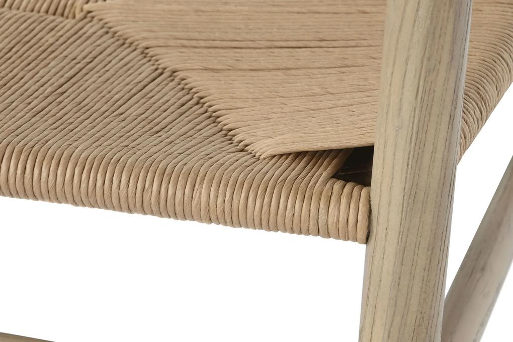 Scaun Wishbone din lemn de ulm natur 57x53x78 cm