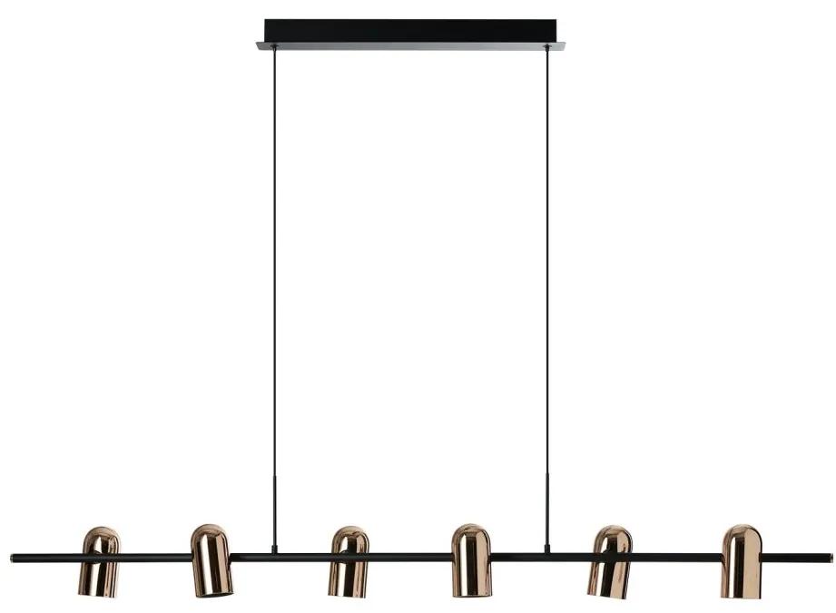 Lustra suspendata stil modern minimalist VIVI 6 negru/auriu