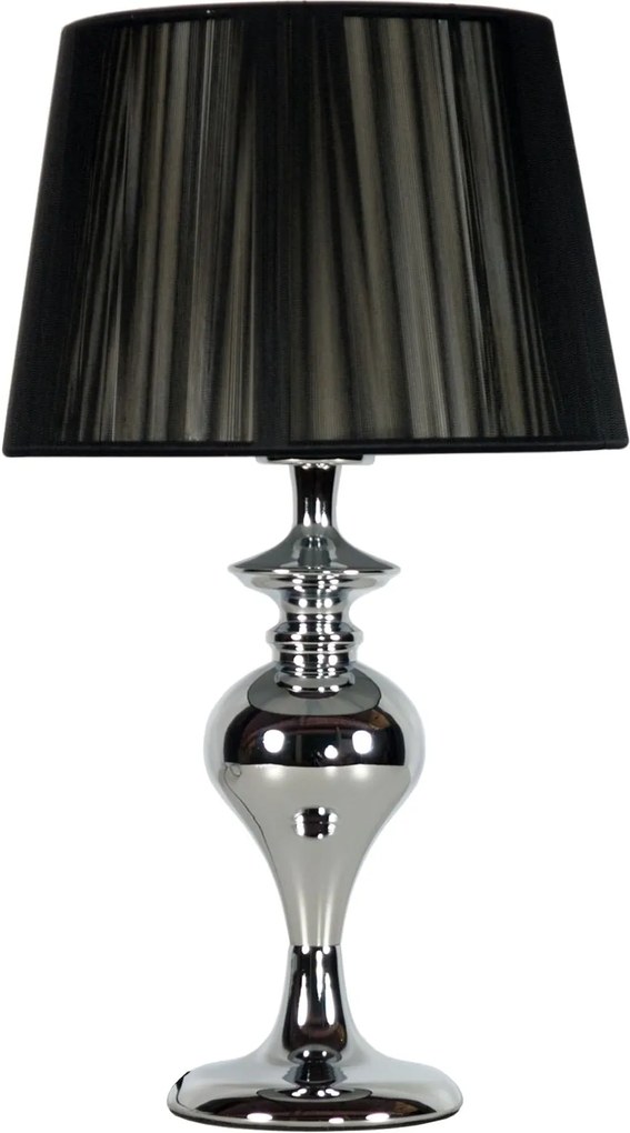 Gillenia - Lampă de masă cromată cu abajur negru