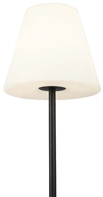 Lampă de podea pentru exterior neagră cu abajur alb 35 cm IP65 - Virginia