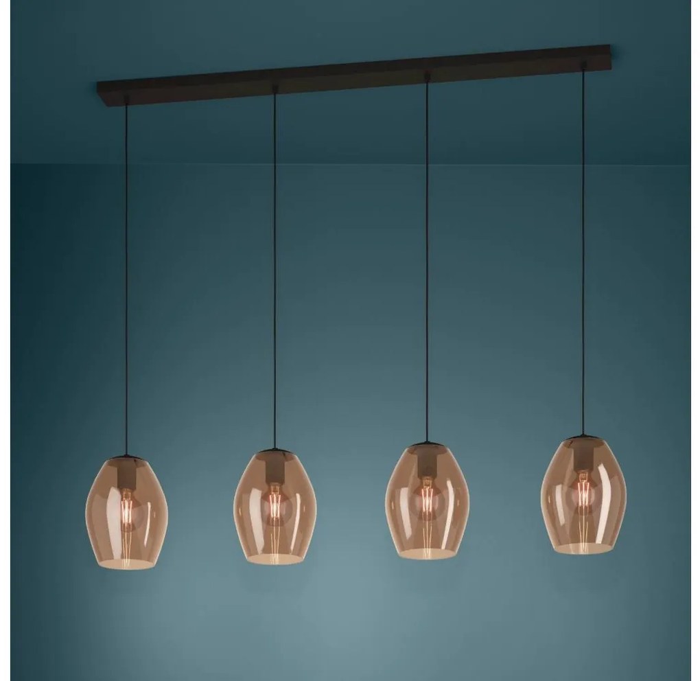 Lustră pe cablu Eglo 390162 ESTANYS 4xE27/40W/230V maro