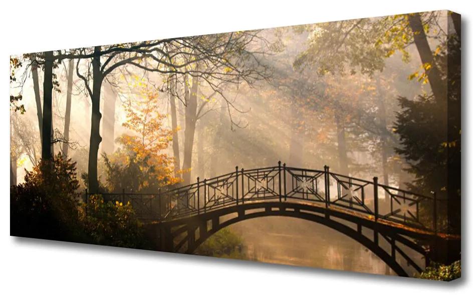 Tablou pe panza canvas Forest Podul Arhitectura Brun Verde