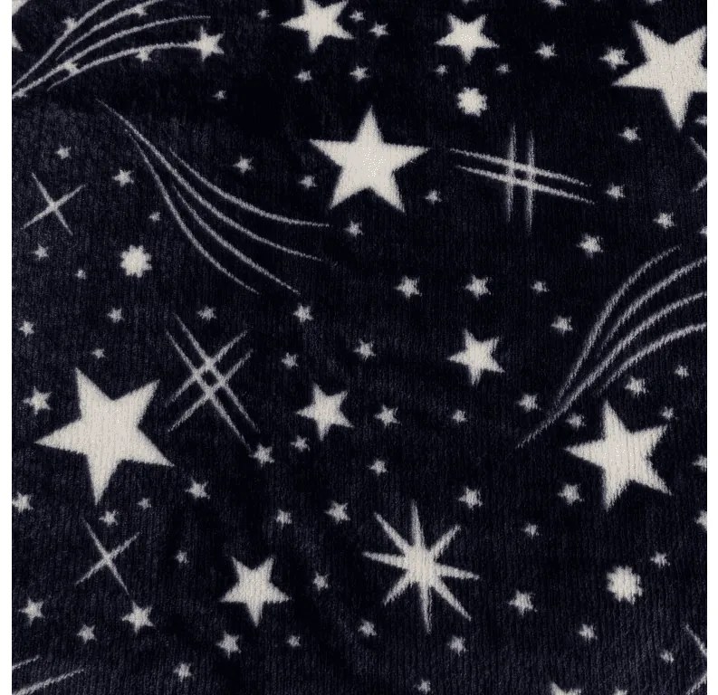 Set 2 buc Lenjerie cocolino STARLIGHT albastru inchis + Cearsaf Cocolino microplus cu elastic SOFT 180x200 cm alb, pat dublu