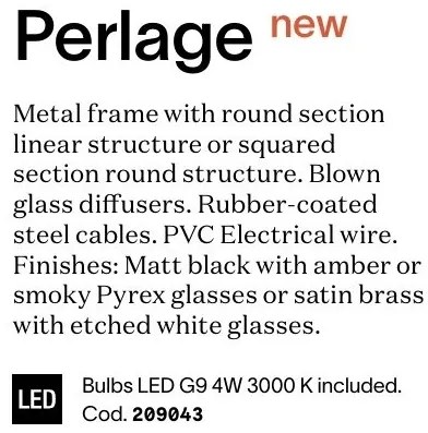 Lustra suspendata design modern Perlage sp11 alama/amber