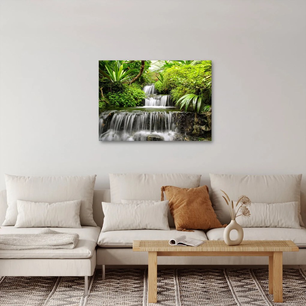 Tablou - Cascadă în pădurea tropicală (70x50 cm)