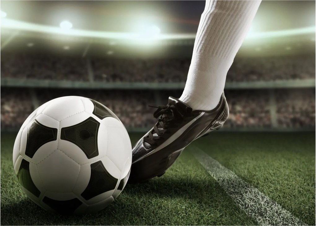 Tablou pe sticlă - Minge de fotbal (70x50 cm)