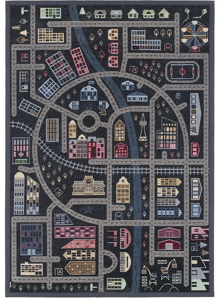 Covor cu 2 fețe Narma Ülejõe, 160 x 230 cm, negru