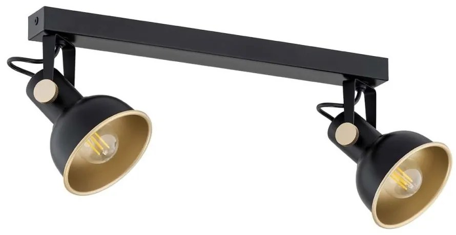 Aplica de perete / tavan cu 2 spoturi directionabile design modern Lenora negru