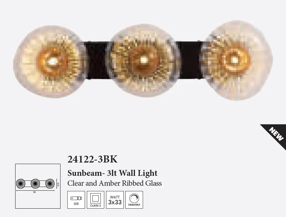 Aplica sticla transparenta si chihlimbar Sunbeam 3L